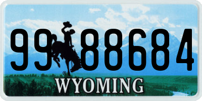 WY license plate 9988684