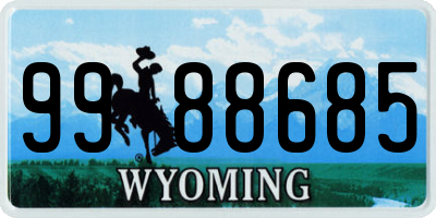 WY license plate 9988685