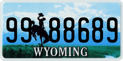 WY license plate 9988689
