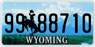 WY license plate 9988710