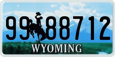 WY license plate 9988712