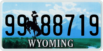 WY license plate 9988719