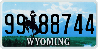 WY license plate 9988744