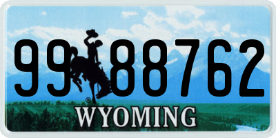 WY license plate 9988762