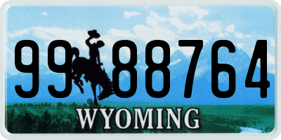 WY license plate 9988764