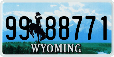 WY license plate 9988771