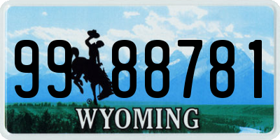 WY license plate 9988781