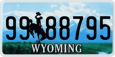 WY license plate 9988795