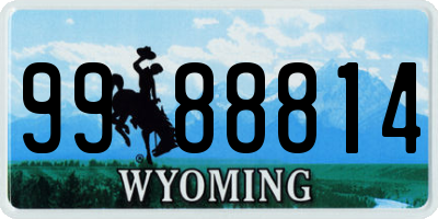 WY license plate 9988814