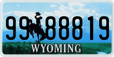 WY license plate 9988819