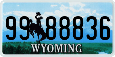 WY license plate 9988836