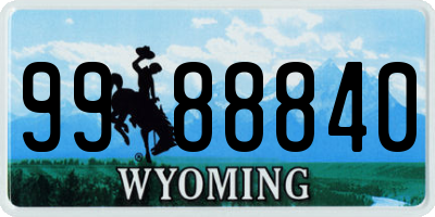 WY license plate 9988840
