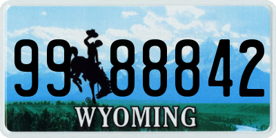 WY license plate 9988842