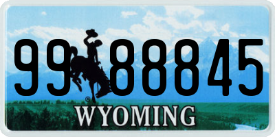 WY license plate 9988845