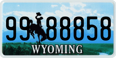 WY license plate 9988858