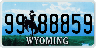 WY license plate 9988859