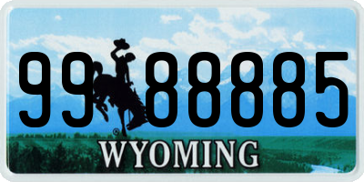 WY license plate 9988885