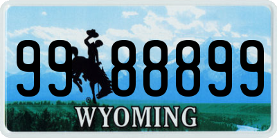 WY license plate 9988899