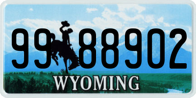 WY license plate 9988902
