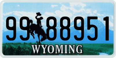 WY license plate 9988951