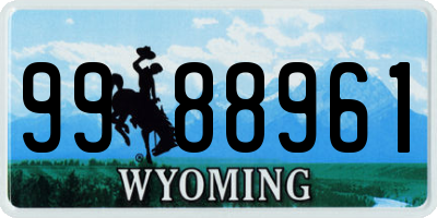 WY license plate 9988961