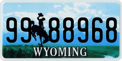 WY license plate 9988968