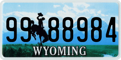 WY license plate 9988984