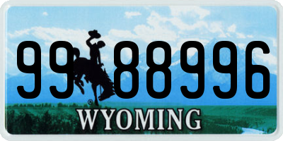 WY license plate 9988996