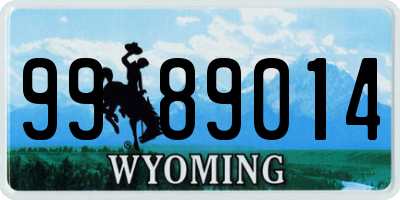 WY license plate 9989014
