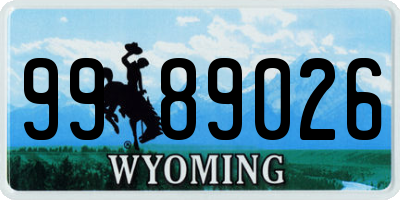 WY license plate 9989026