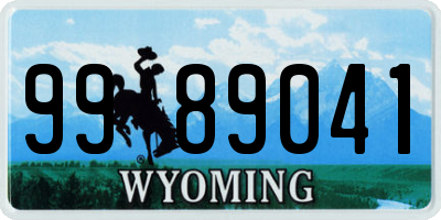 WY license plate 9989041