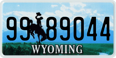WY license plate 9989044