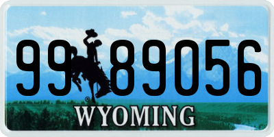 WY license plate 9989056