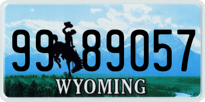 WY license plate 9989057