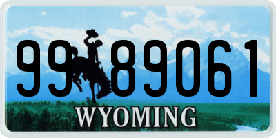 WY license plate 9989061