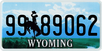 WY license plate 9989062