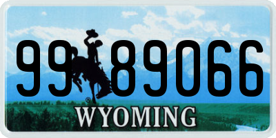 WY license plate 9989066