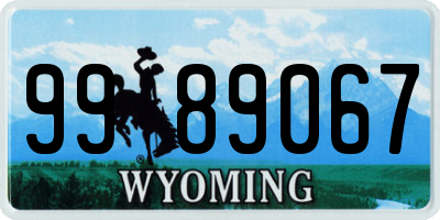 WY license plate 9989067