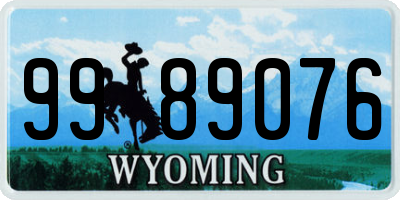 WY license plate 9989076