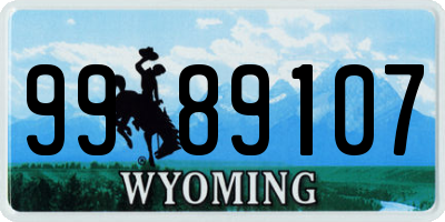 WY license plate 9989107