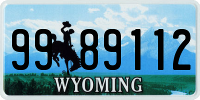 WY license plate 9989112