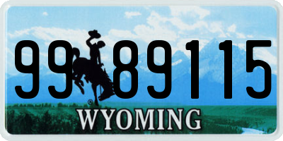 WY license plate 9989115