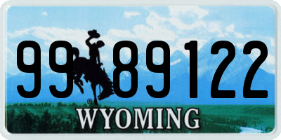 WY license plate 9989122