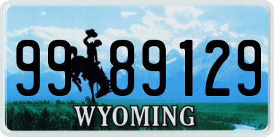WY license plate 9989129