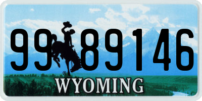 WY license plate 9989146