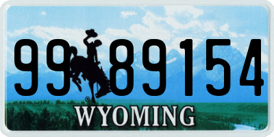 WY license plate 9989154