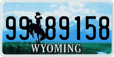 WY license plate 9989158
