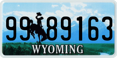 WY license plate 9989163