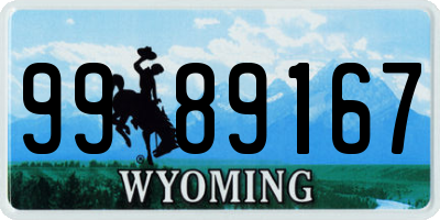 WY license plate 9989167