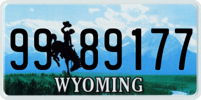 WY license plate 9989177